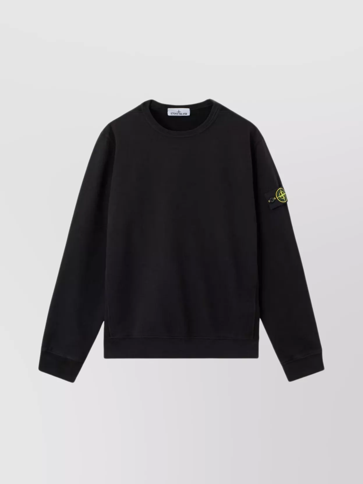 Stone Island Oversized Ribbed Hoodie With Drawstring In Black