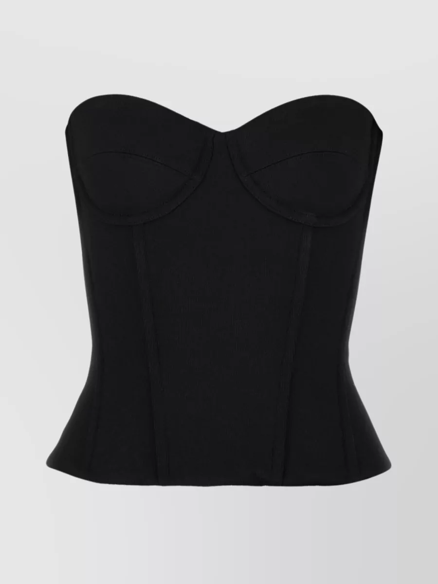 Shop Balenciaga Sweetheart Neckline Jersey Bodice In Black
