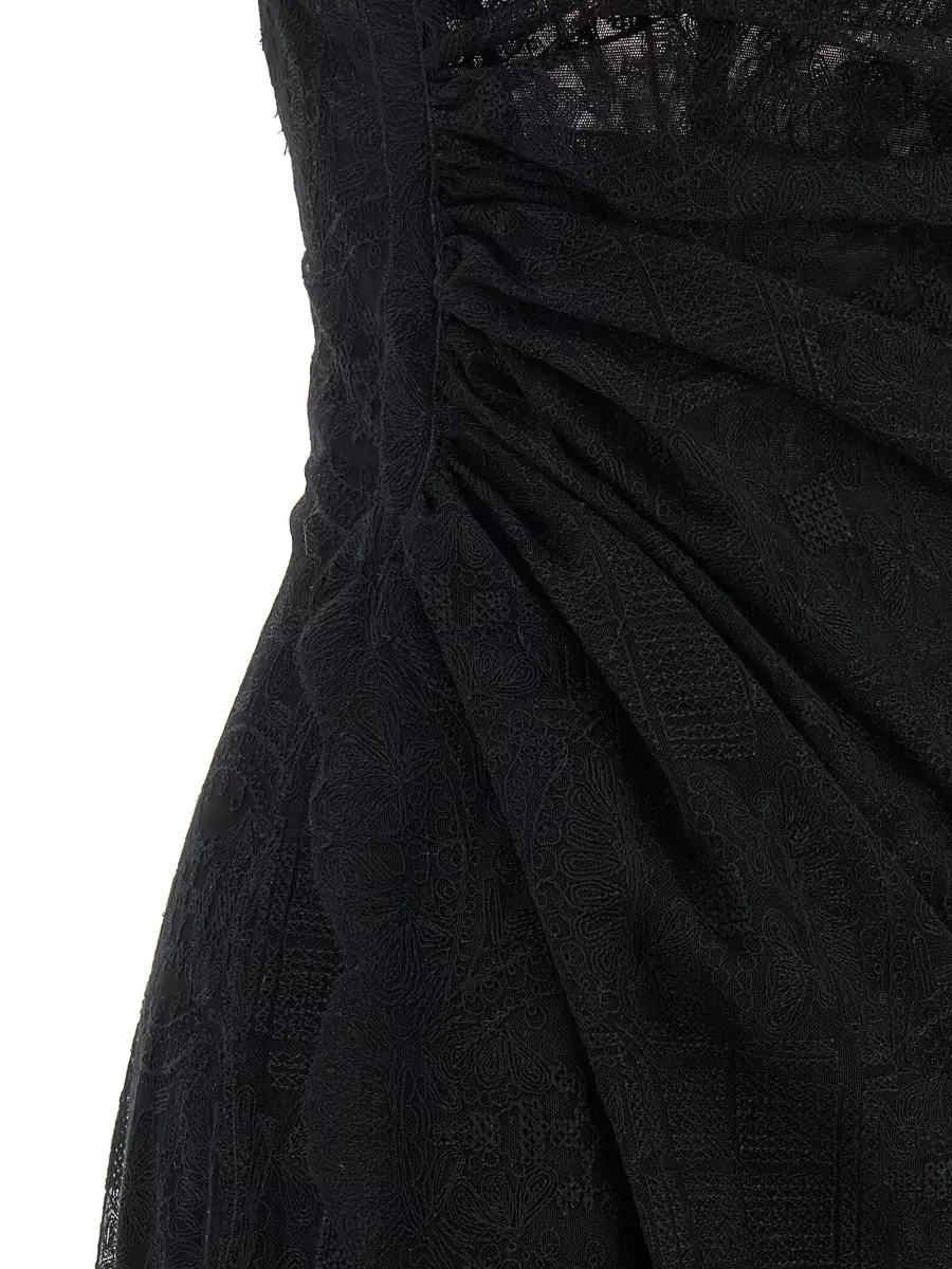 Ermanno Scervino Lace Draped Sleeveless Maxi Dress