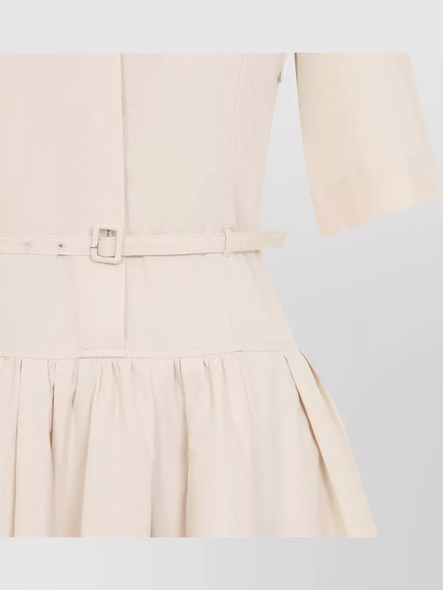 Co Cotton Belted Short-Sleeve Midi Dress