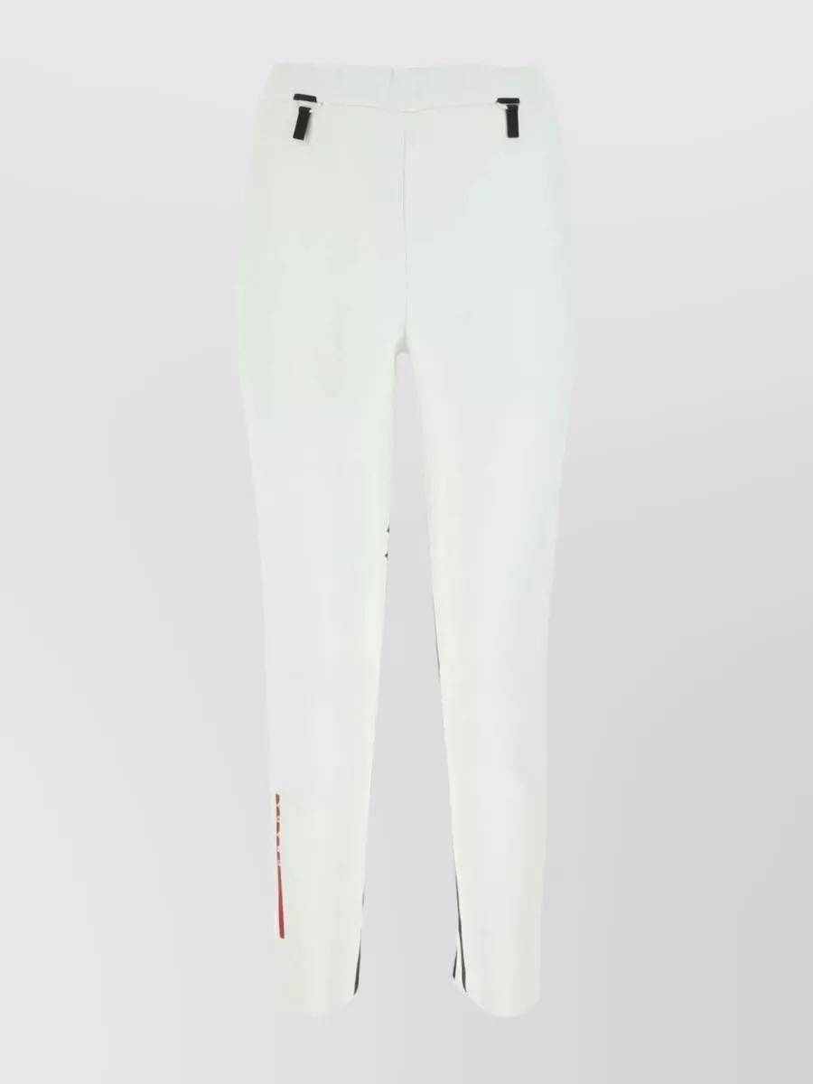 Shop Prada Back Pleat Cropped Pant In White