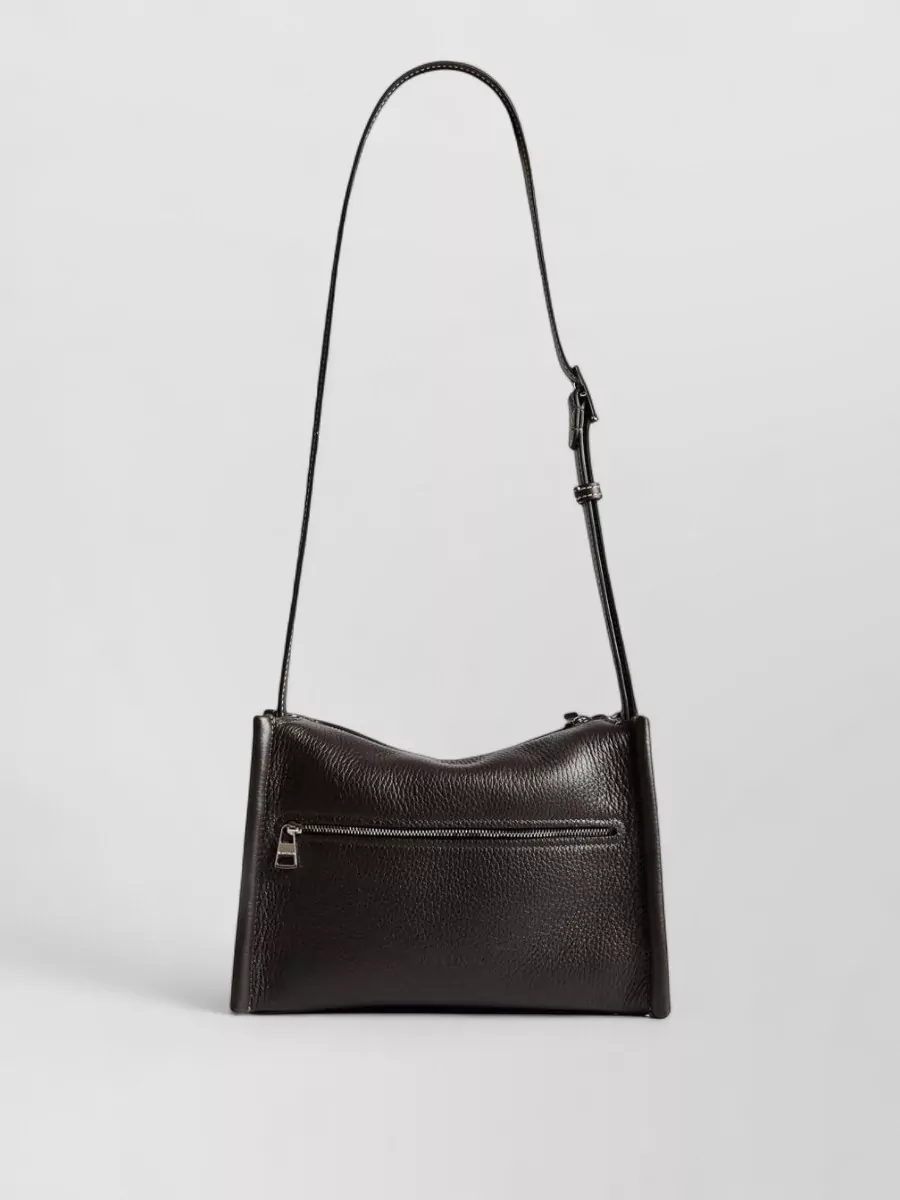 Jw Anderson Messenger Bag Adjustable Strap Front Pocket Leather In Brown