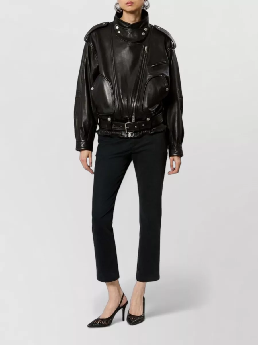 Isabel Marant Lamb Leather Belted Jacket