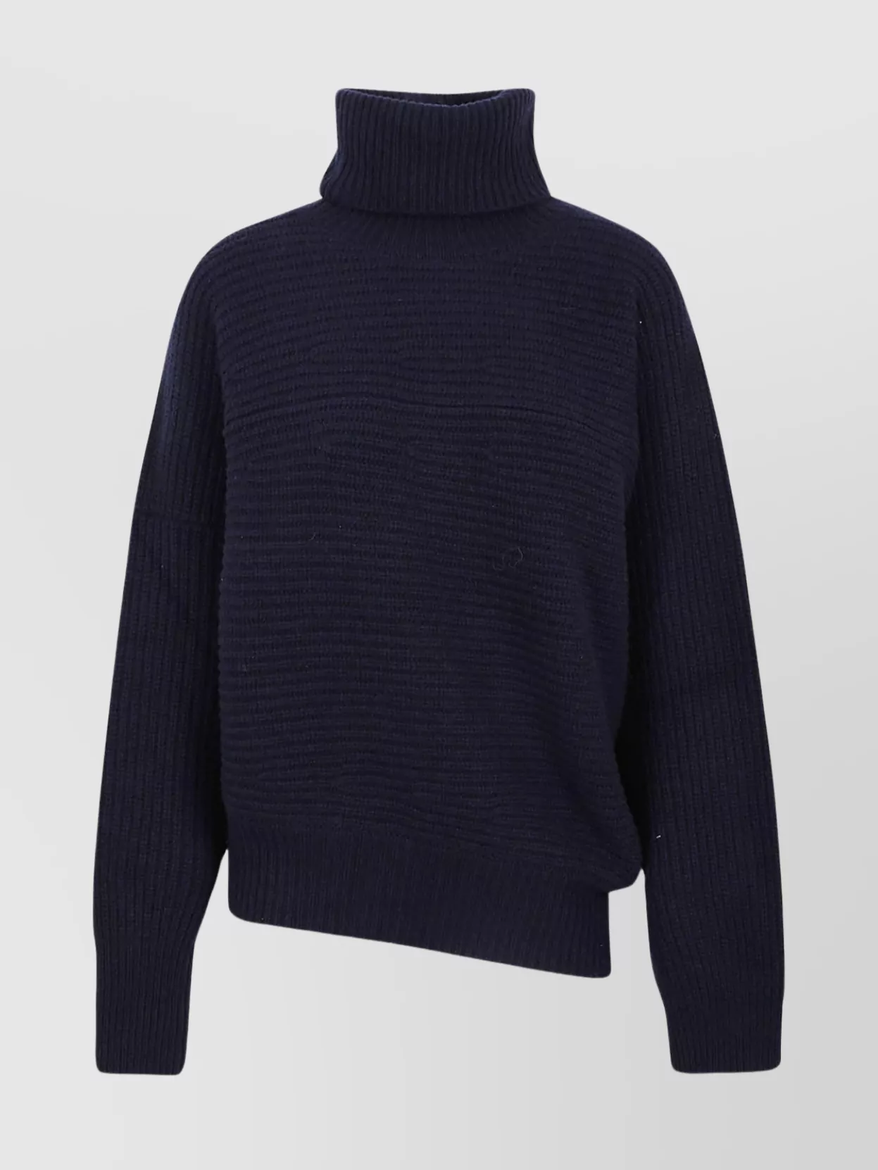 Stella Mccartney Rib-knit Regenerated Cashmere Cape Jumper In Blue