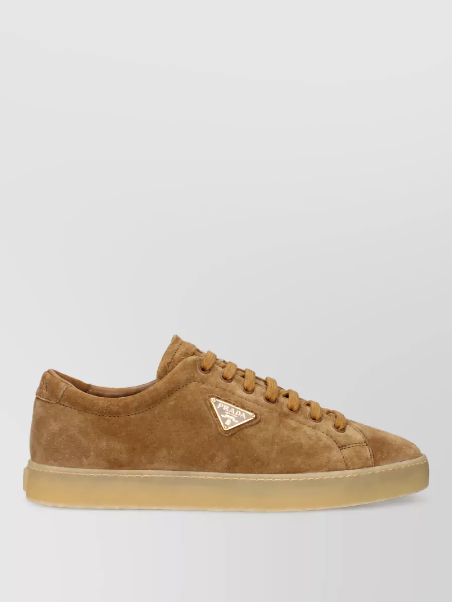 Prada suede leather lace-up shoes