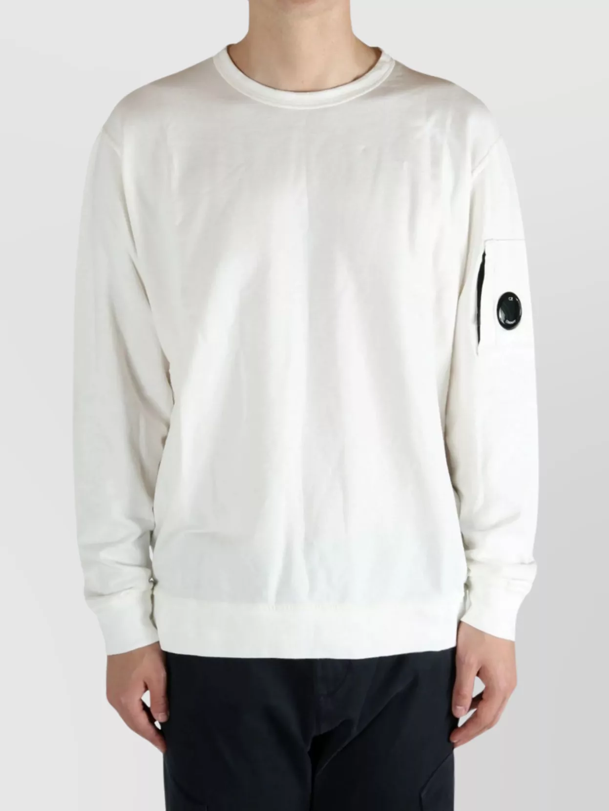 C.p. Company Fleece Crewneck Sweatshirt Arm Pocket