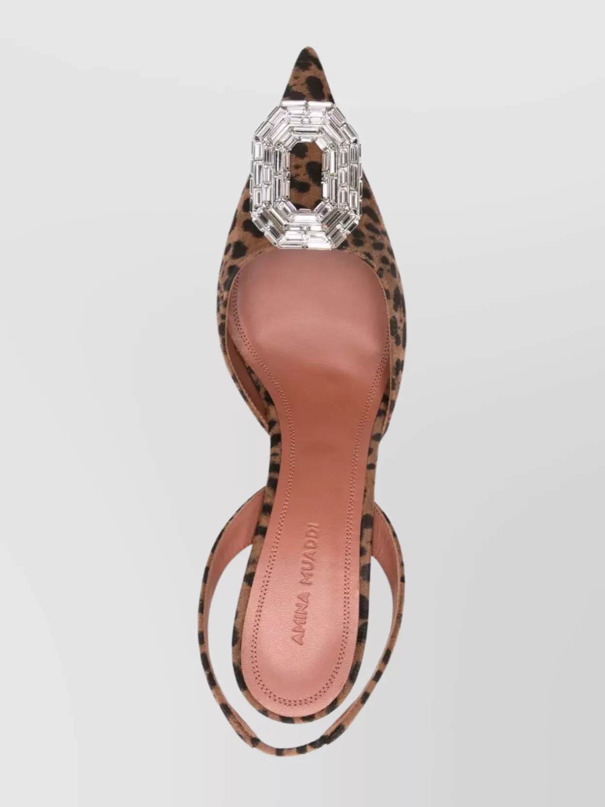 Amina Muaddi Slingback Sandals With Animal Print Detail In Brown