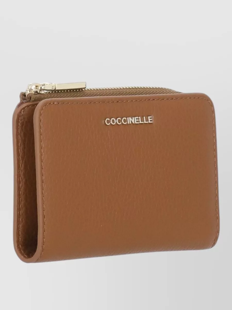 Coccinelle Leather Wallet Textured Finish Compact Design