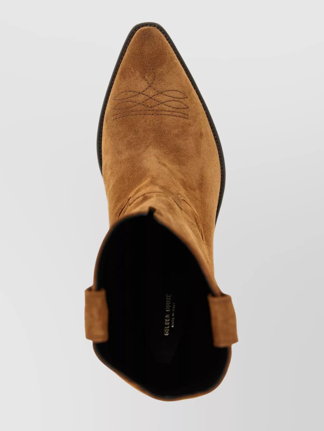 Golden Goose 'Embroidered Star' Suede Boots With Stacked Heel
