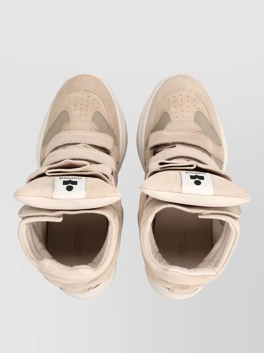 Isabel Marant High Top Sneakers Panel Detailing Contrast Sole In Neutral