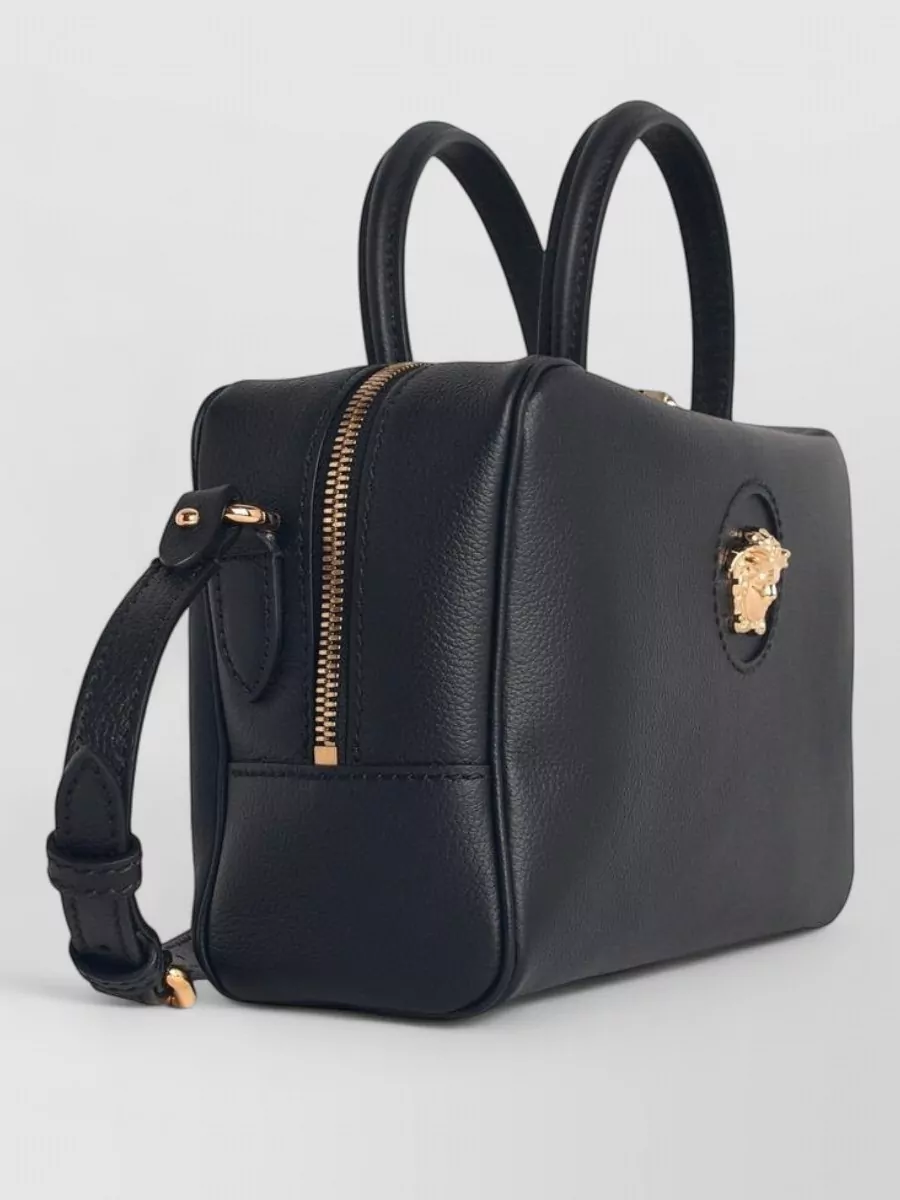 Versace La Medusa Boston Leather Crossbody Bag