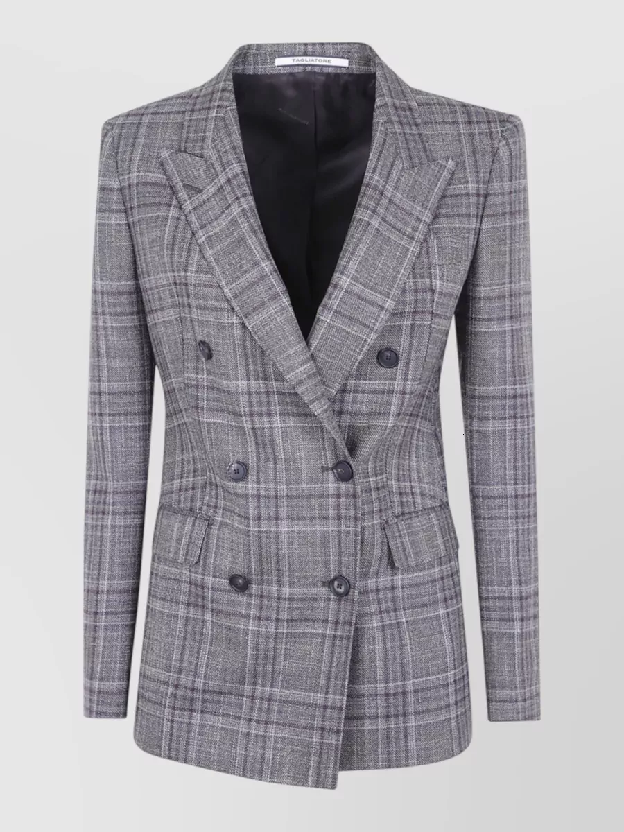 Tagliatore wool silk double-breasted suit jacket