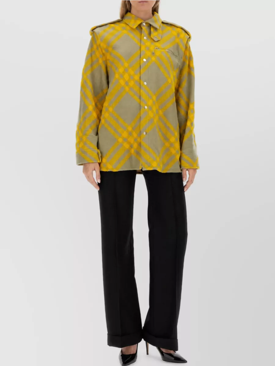 Burberry Checked Fitted Jacket