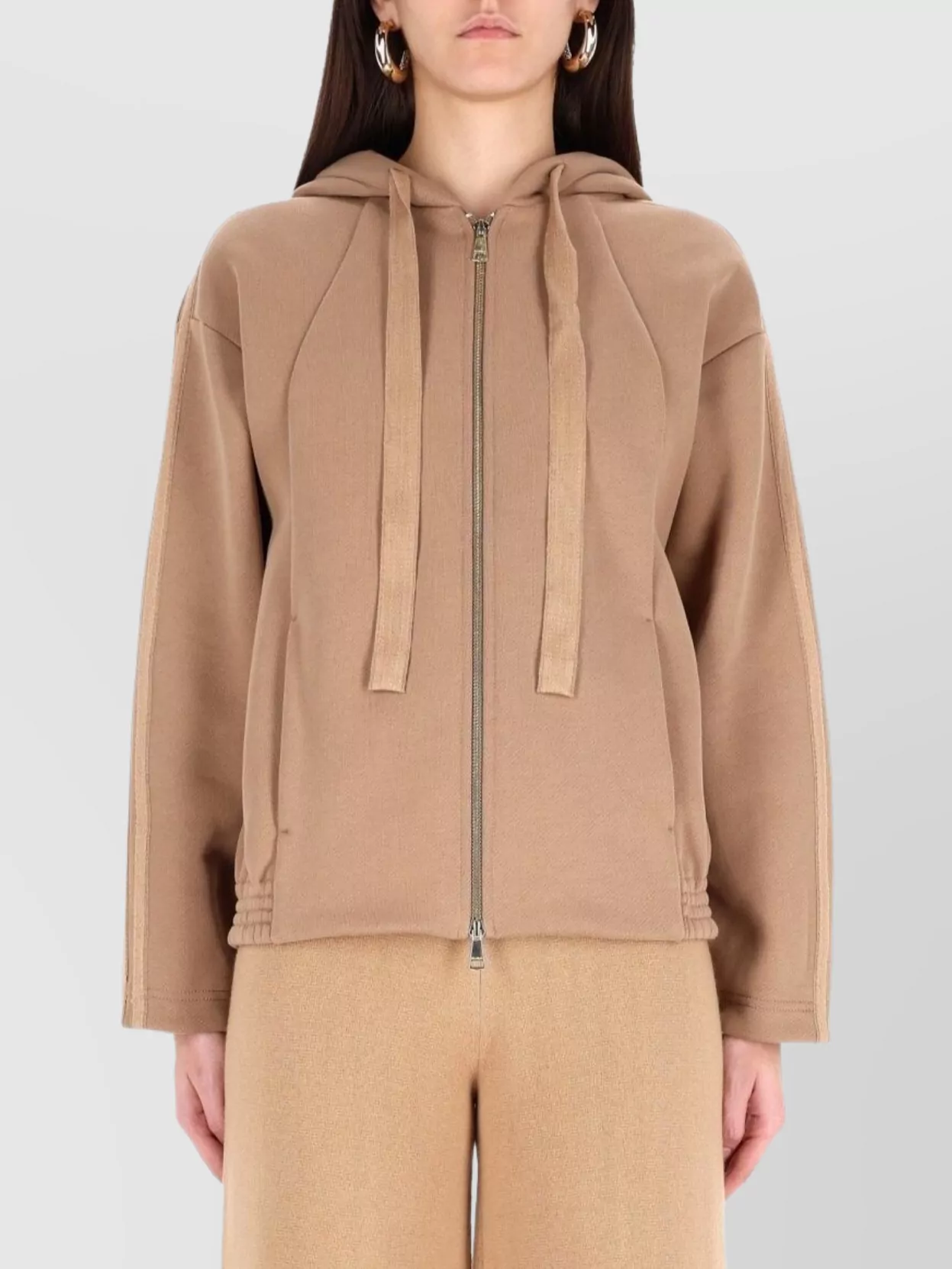 Max Mara Hooded Sweatshirt With Long Sleeves And Elastic Hem