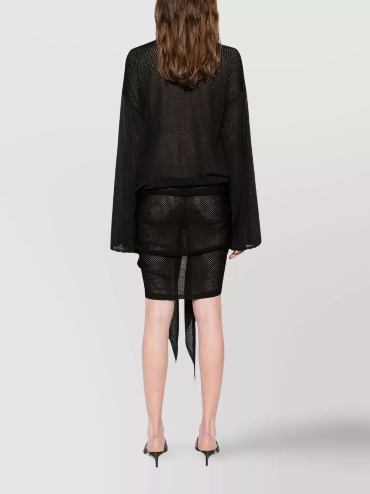 Attico Deep V-neck Sheer Fabric Tie Detail