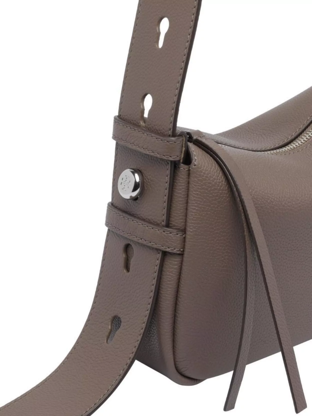 Tory Burch Romy Zip-fastening Leather Shoulder Bag In Neutral