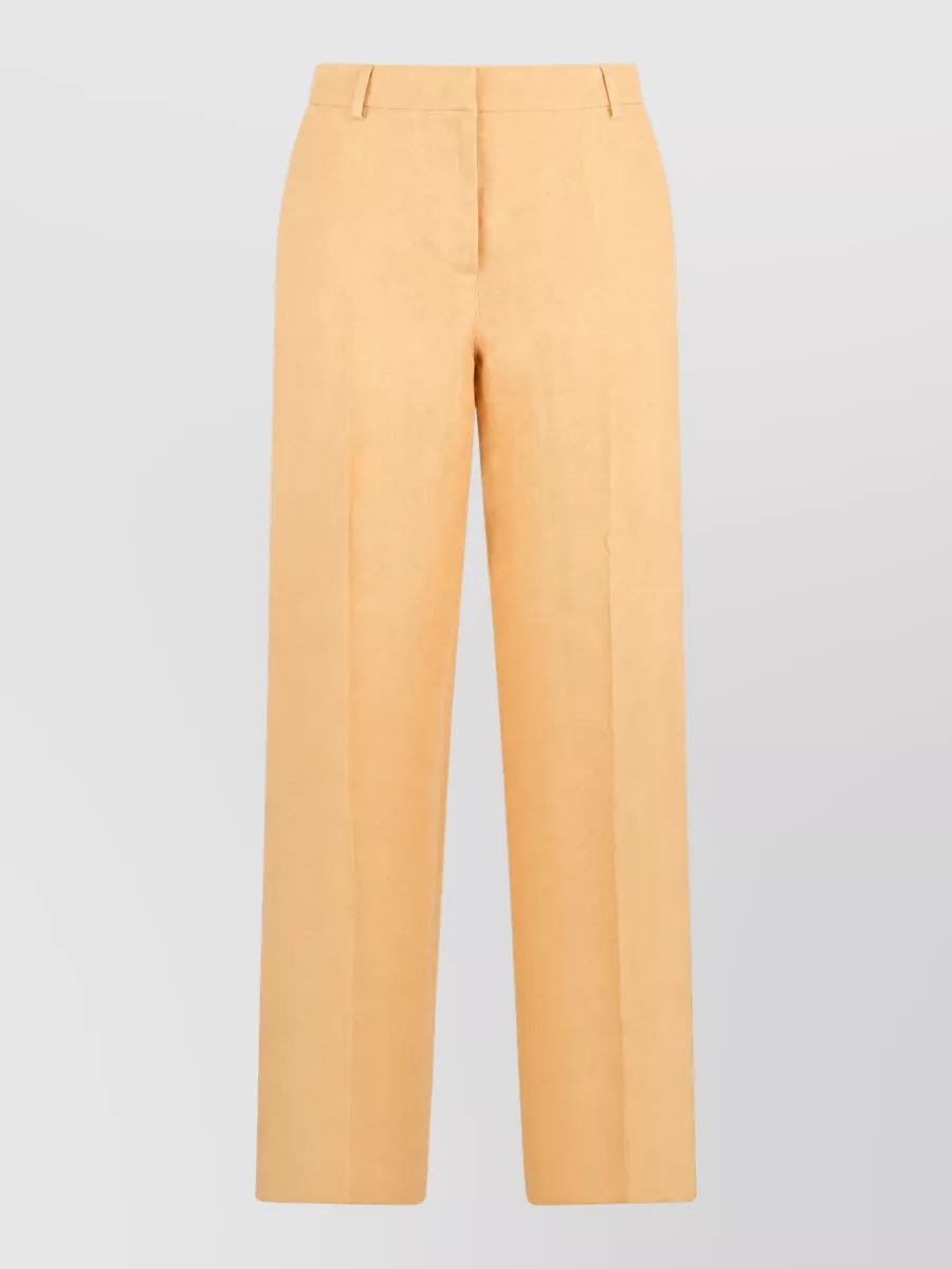 Weekend Max Mara Linen high-rise straight-leg trousers
