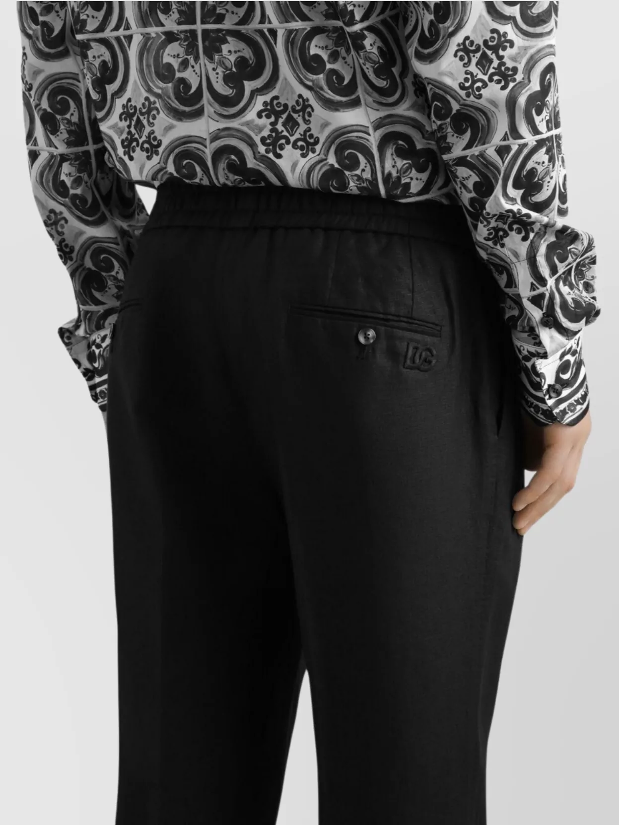 Dolce&Gabbana Linen Jogging Trousers Back Pockets