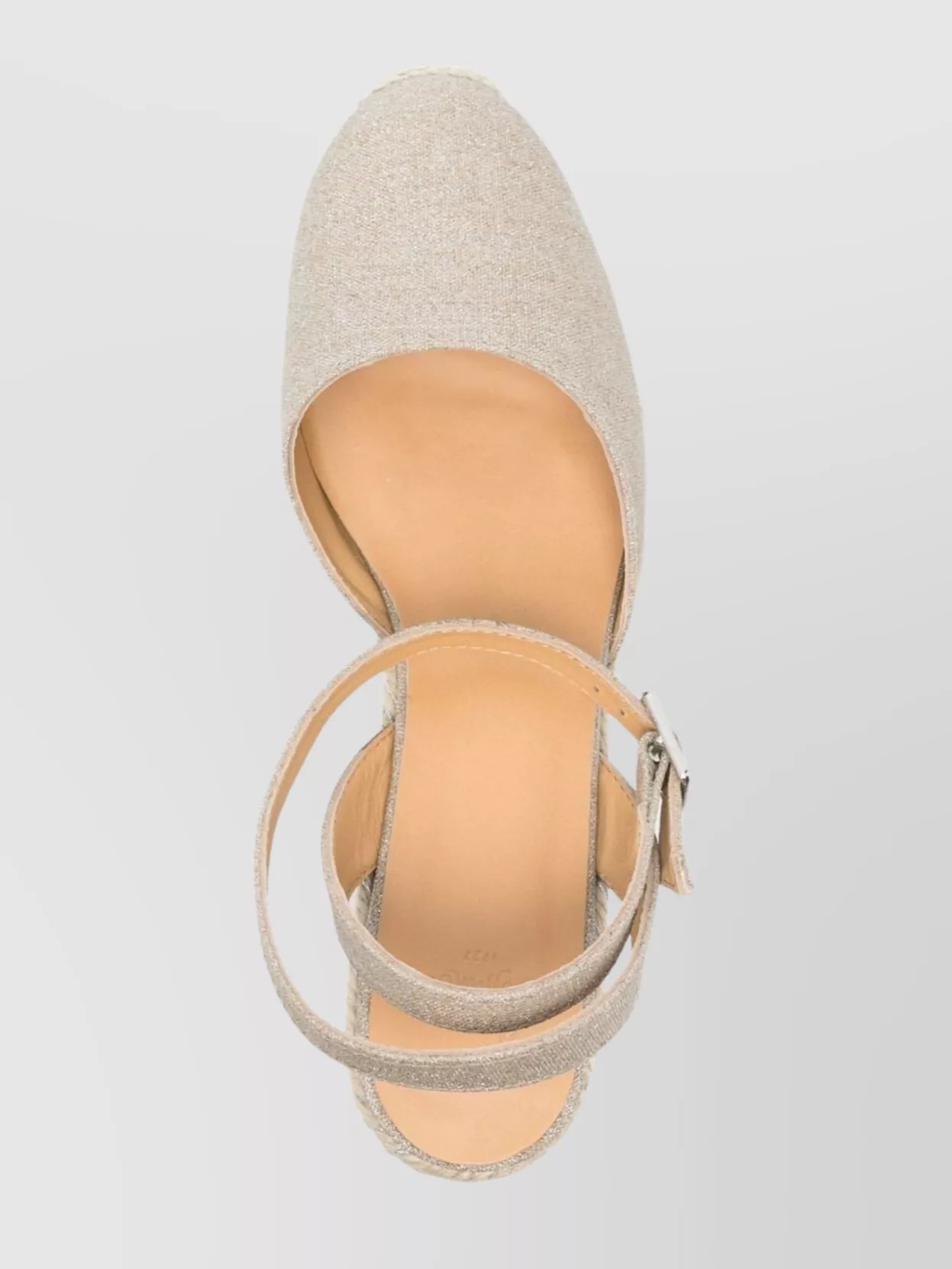 CASTAñER GLITTER DETAILING LINEN WEDGE ESPADRILLES