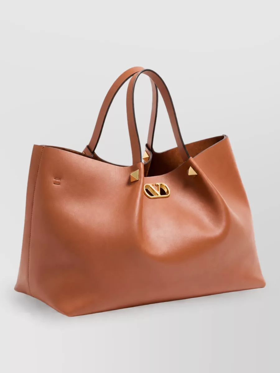 Valentino Garavani Vlogo Signature Leather Tote Bag