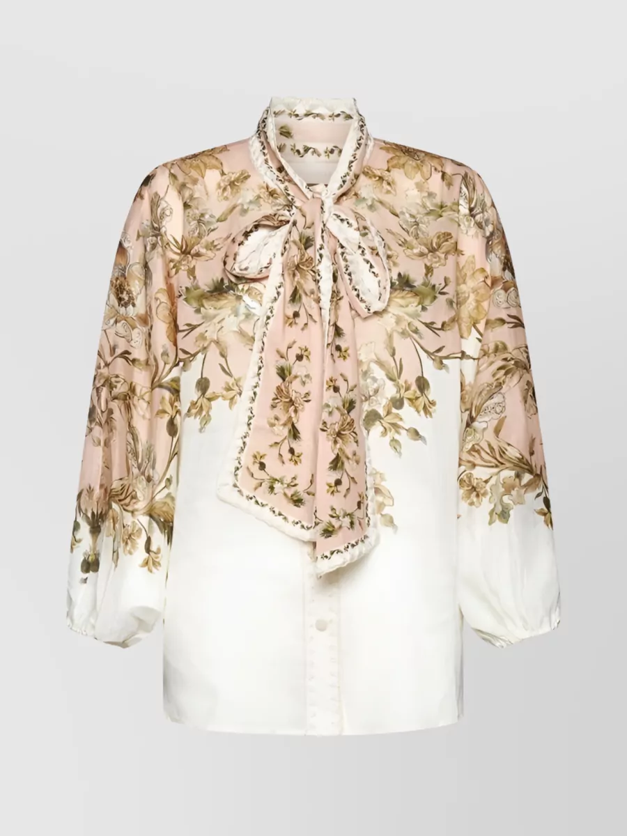 Shop Zimmermann Chintz Embroidered Floral Top In White