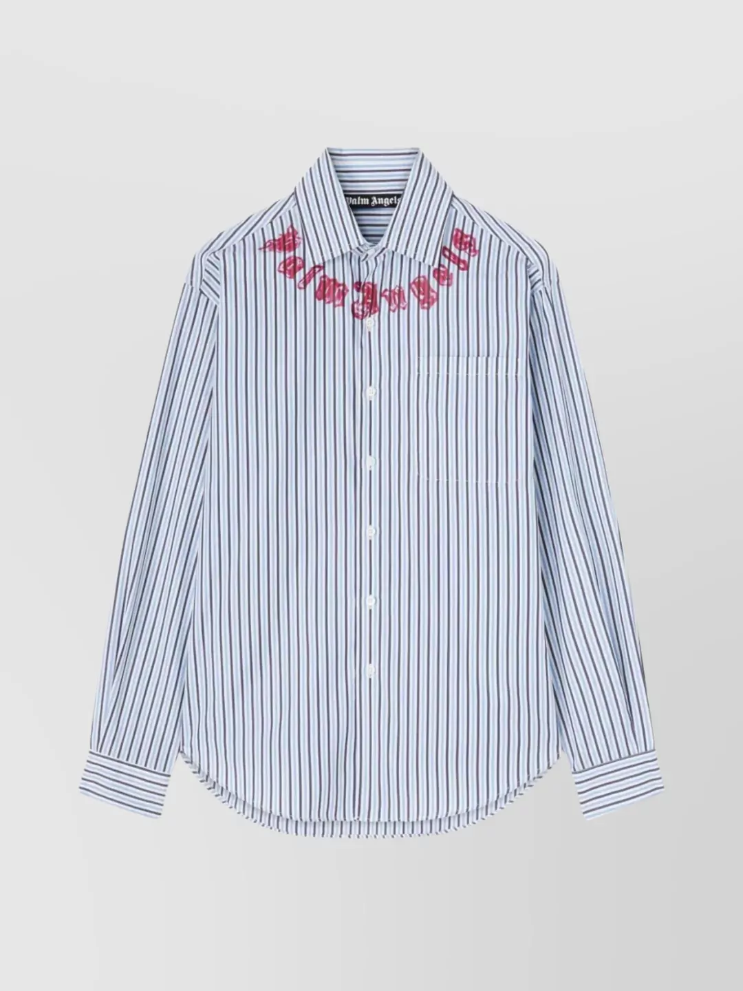 Palm Angels Neon Logo Striped Shirt