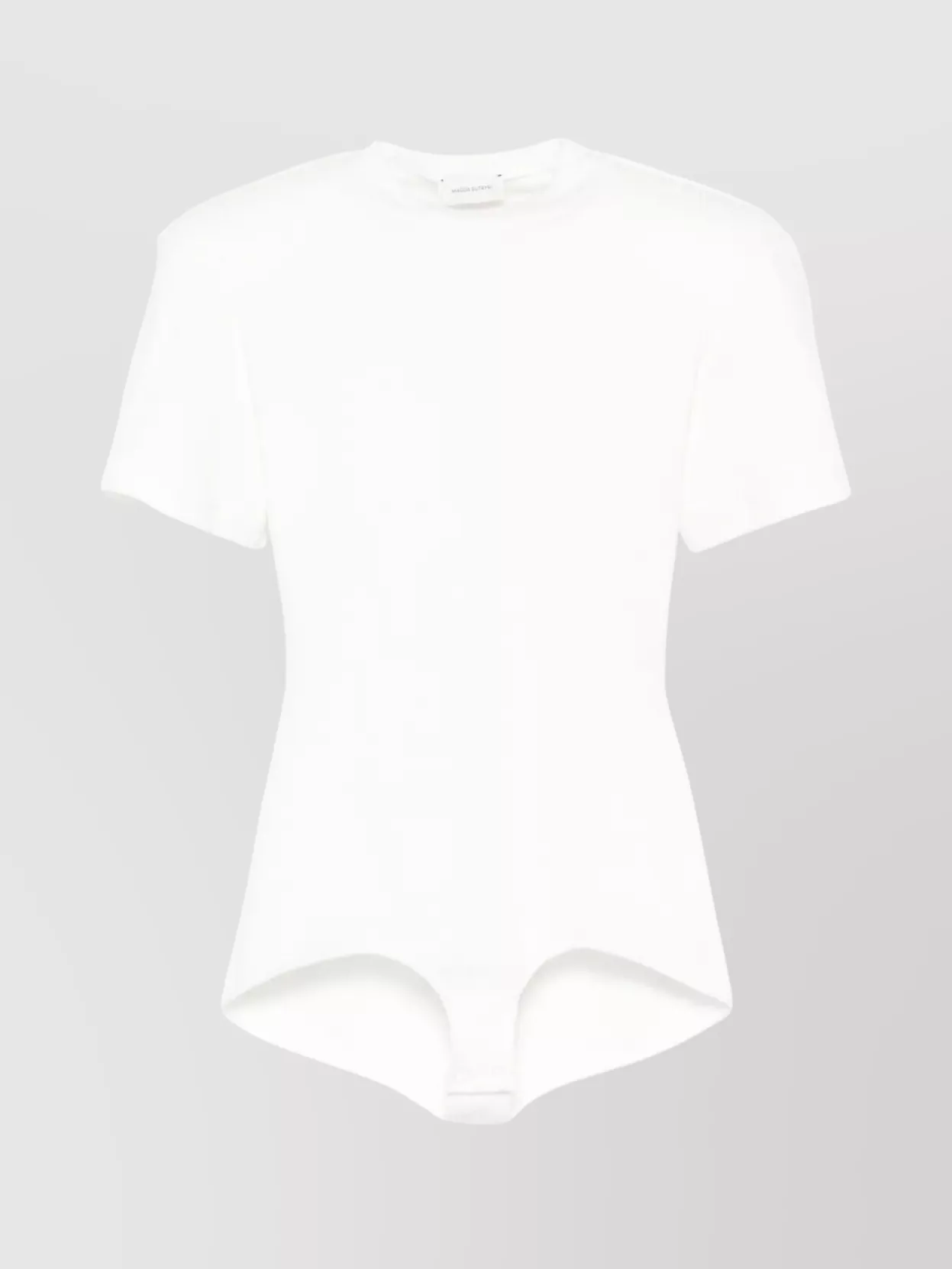 Magda Butrym Crew Neck Ribbed Bodysuit With Ruched Detailing