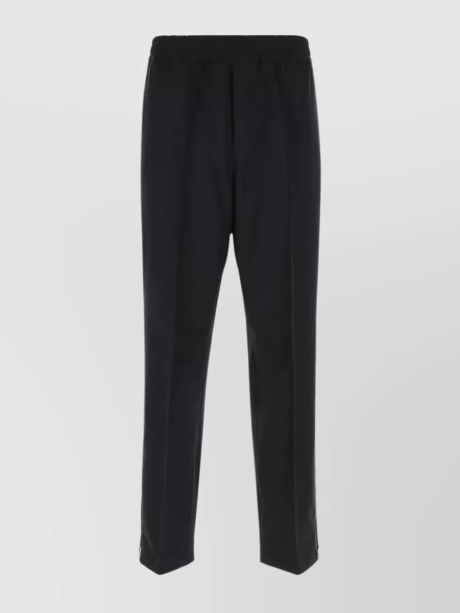 Shop Oamc Wool Pant With Elasticated Waistband And Pockets In Black