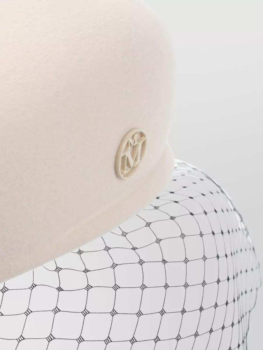 Maison Michel Wool Veil Pillbox Hat