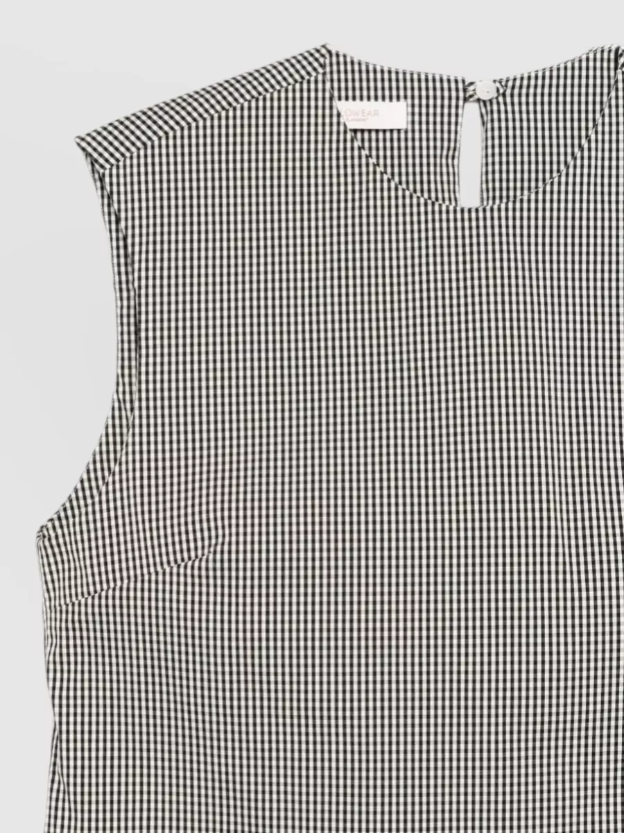 Incotex Gingham-Pattern Sleeveless Top