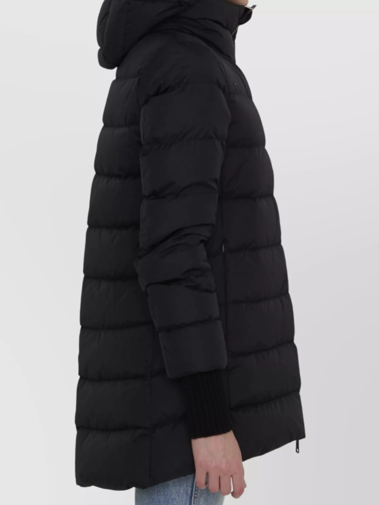 Herno Long Length Quilted Puffer Jacket In Black