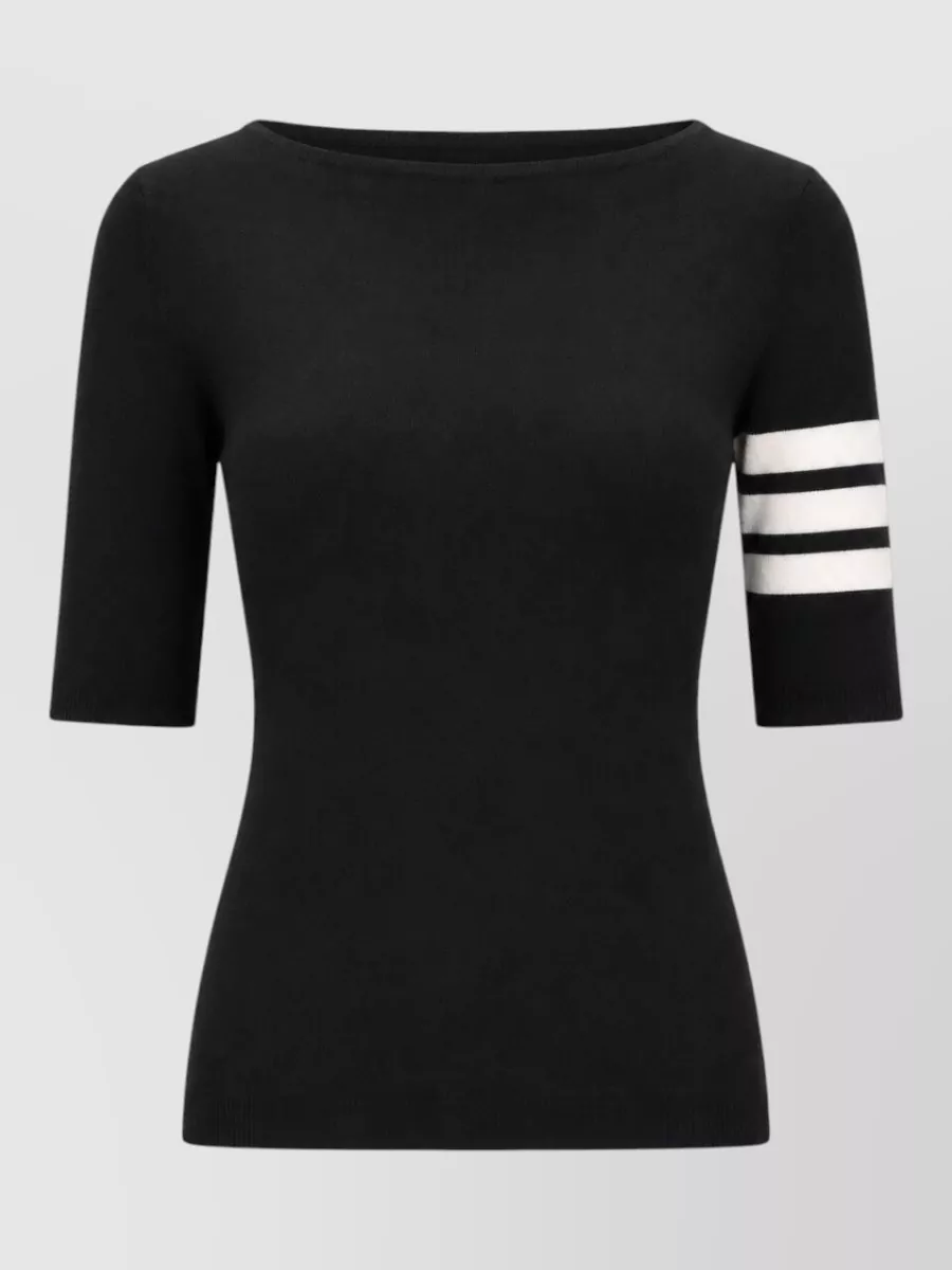La Rose merino wool 3/4 sleeve knit t-shirt