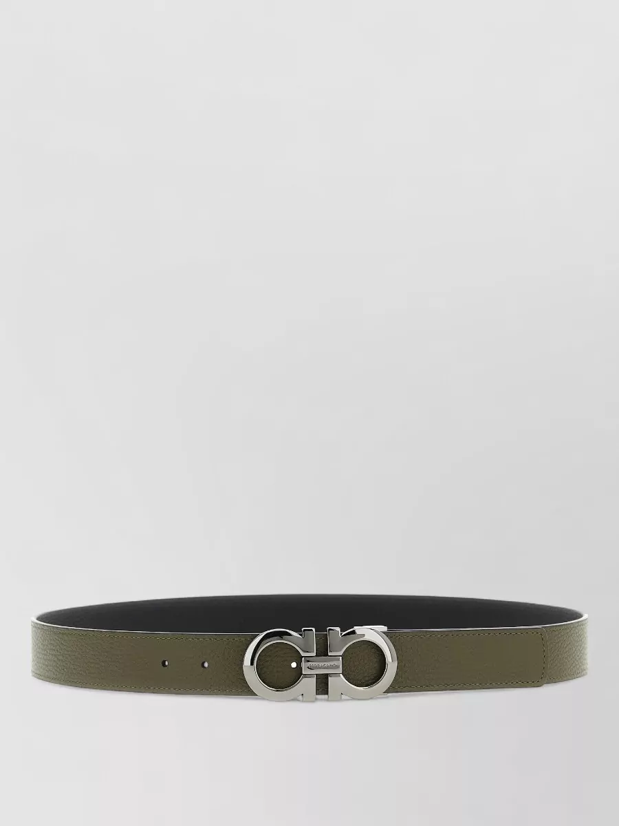Ferragamo Gancini Reversible Belt Adjustable Length Textured
