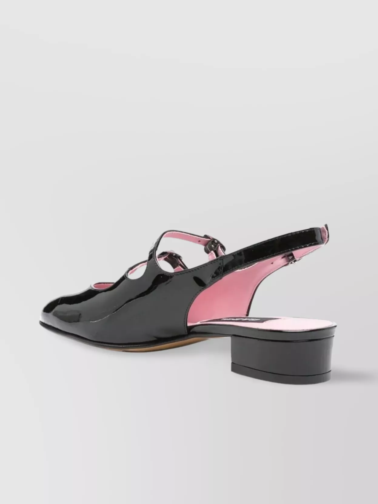 Carel Paris Buckle Block Heel Patent Round Toe