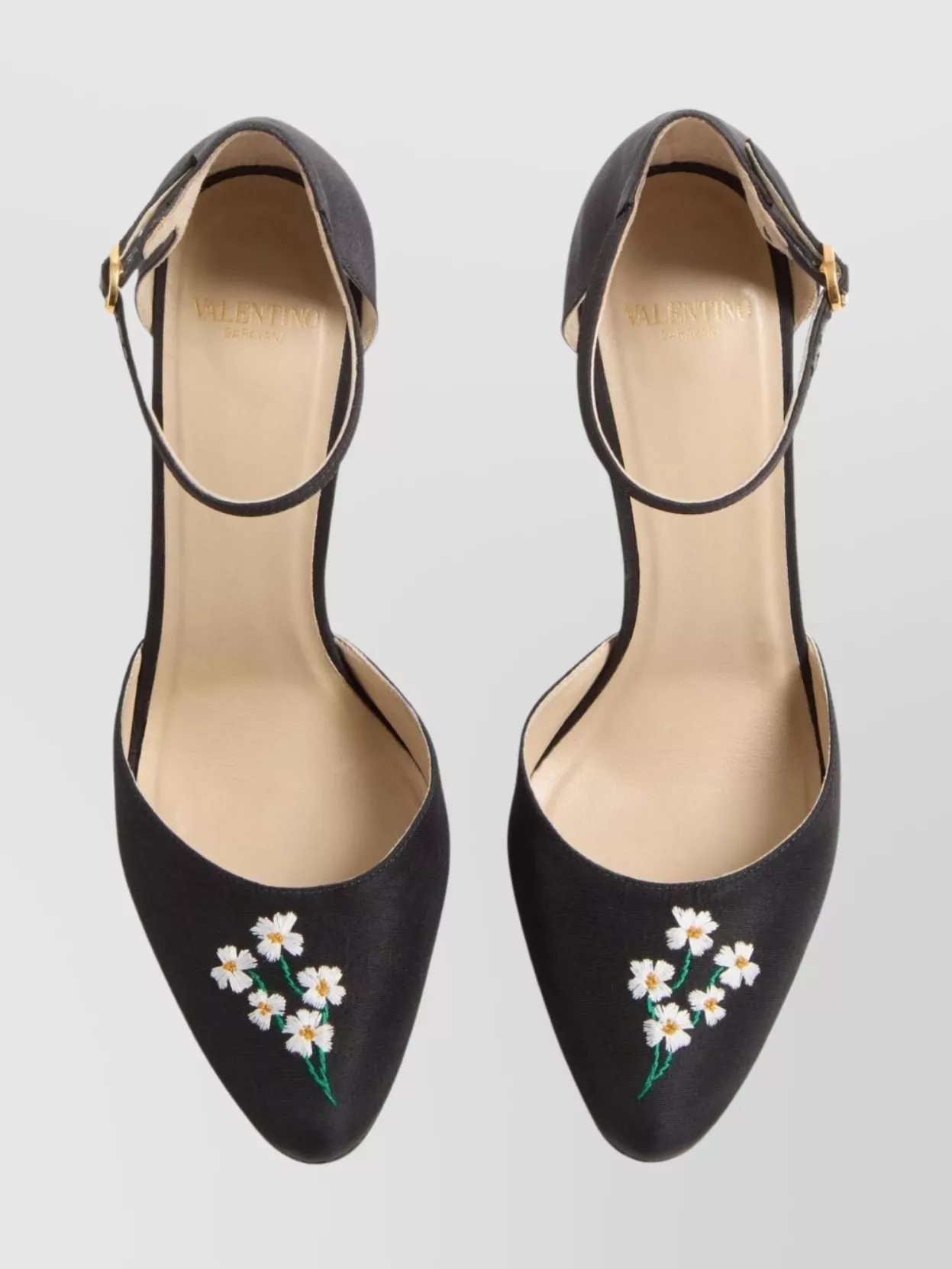 Valentino Garavani Pumps Floral Embroidery Gold-Tone Hardware