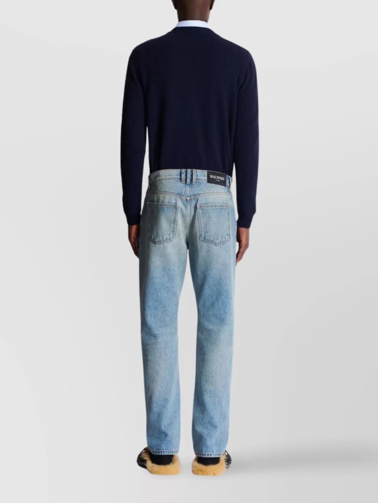 Balmain Straight Whiskering Faded Belt Loops Pockets