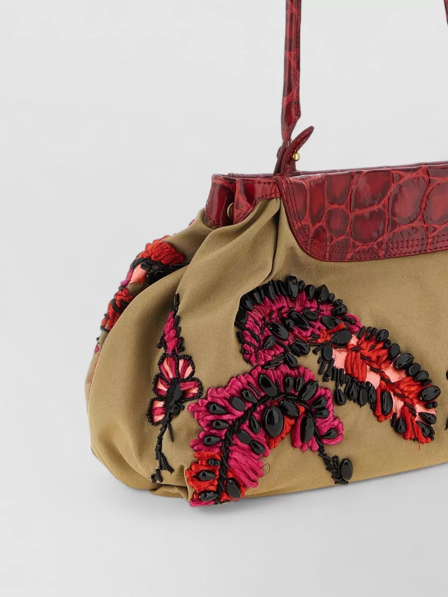 Dries Van Noten Embroidered Canvas Shoulder Bag