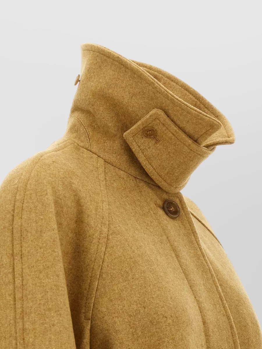 A.p.c. Wool Coat Notched Collar Raglan Sleeves