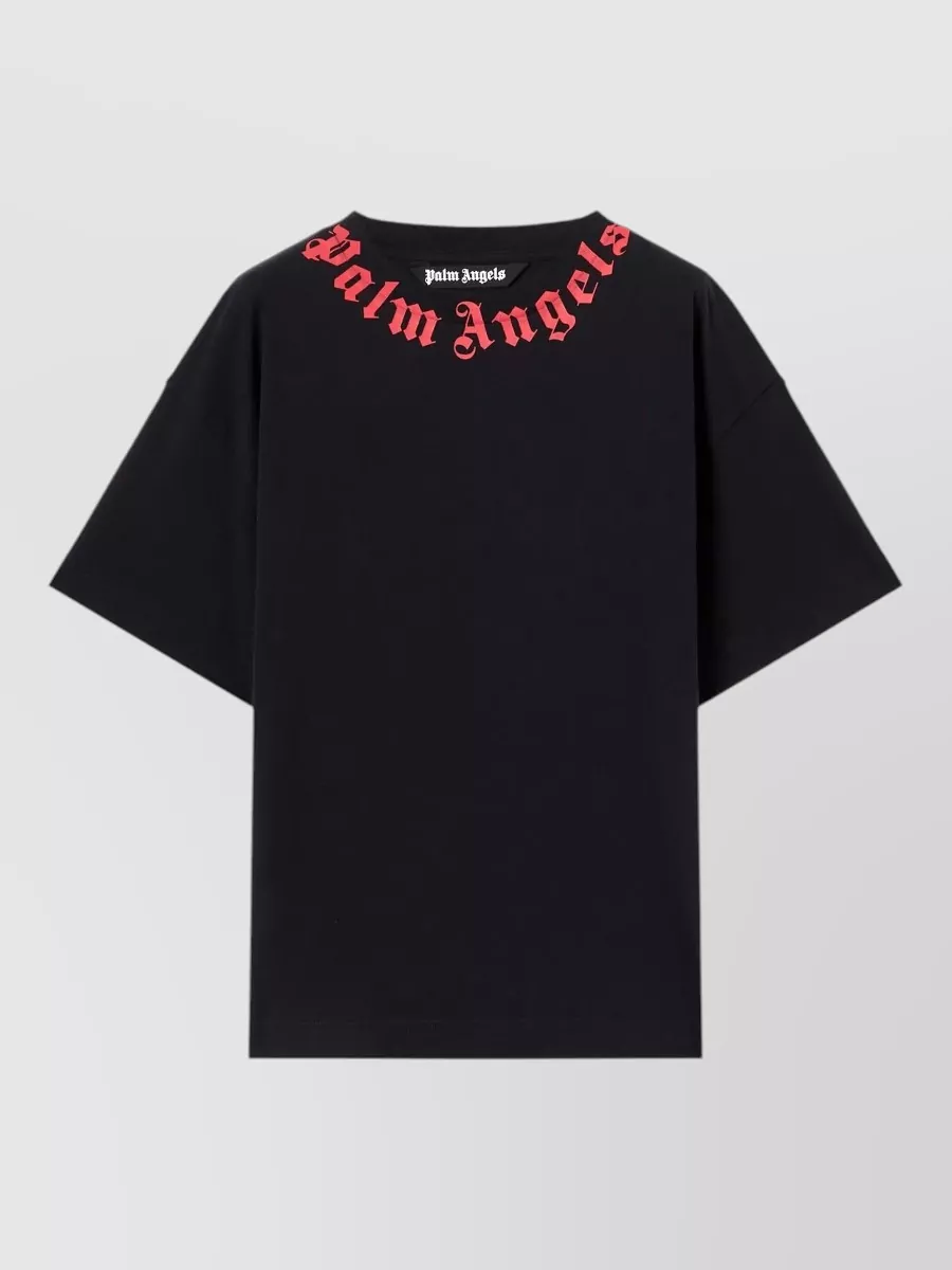 Palm Angels Cotton Logo-Print Regular-Fit Crew-Neck T-Shirt