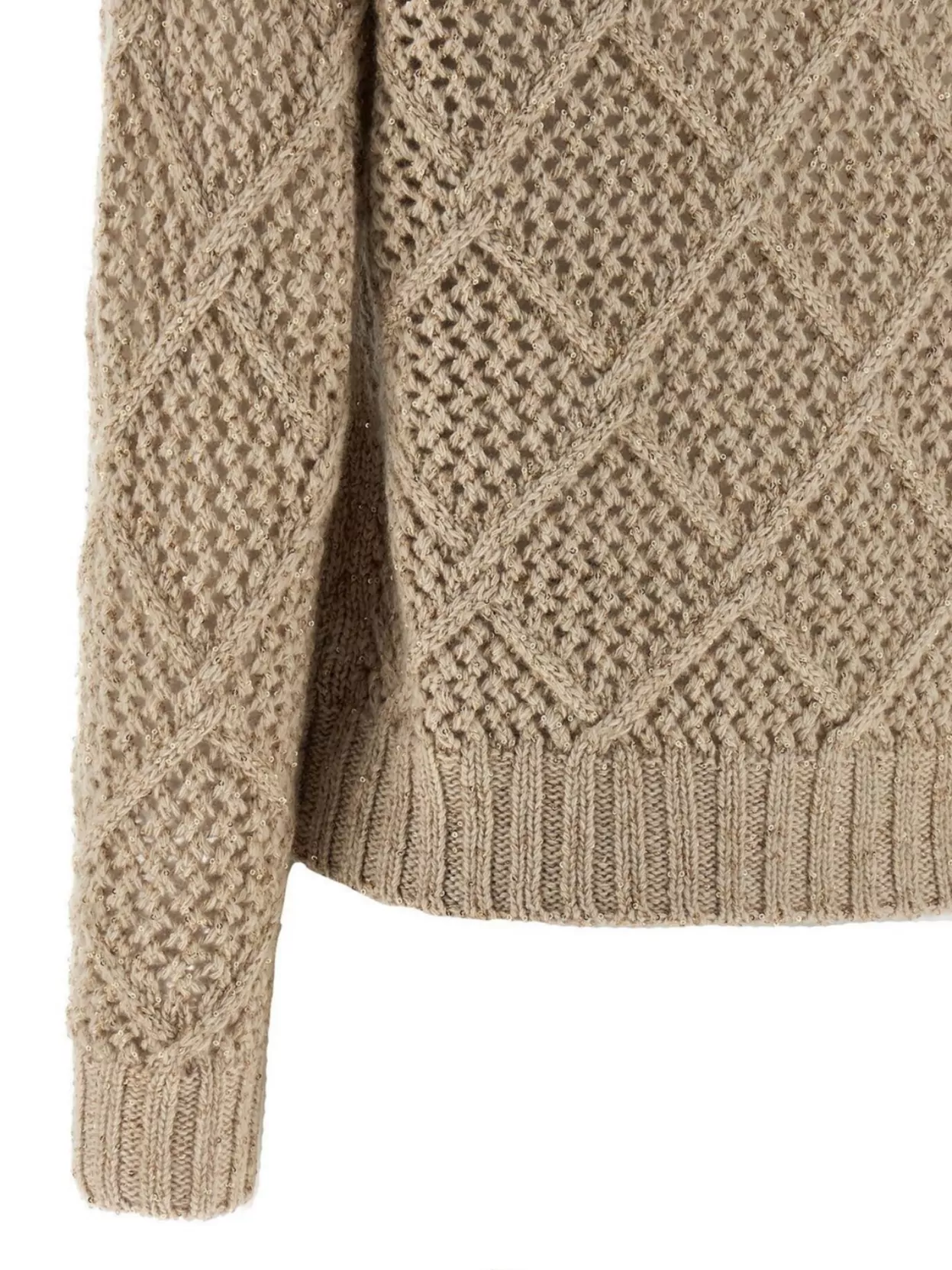S Max Mara Diamond Pattern Knit Sweater With Crew Neck