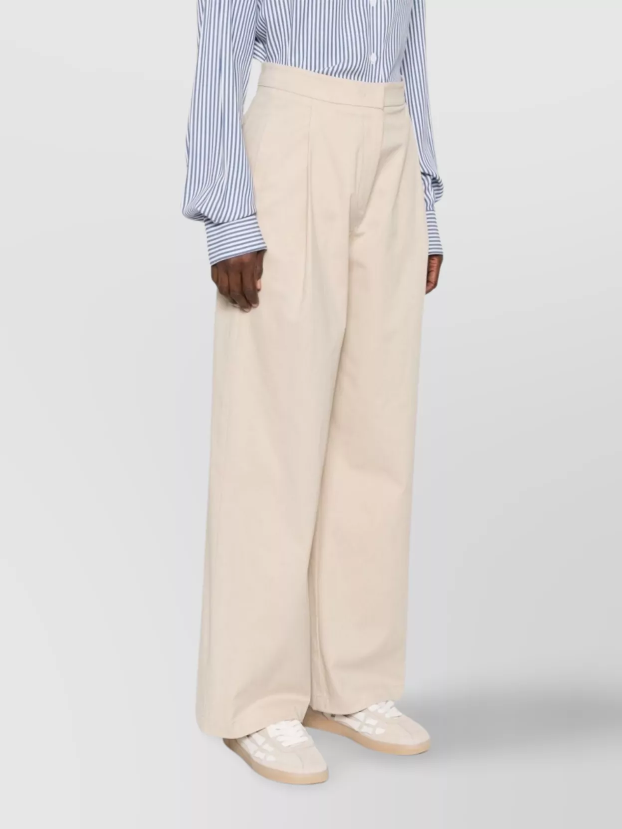 Emporio Armani Cotton Trousers Wide-Leg Design Belt Loops