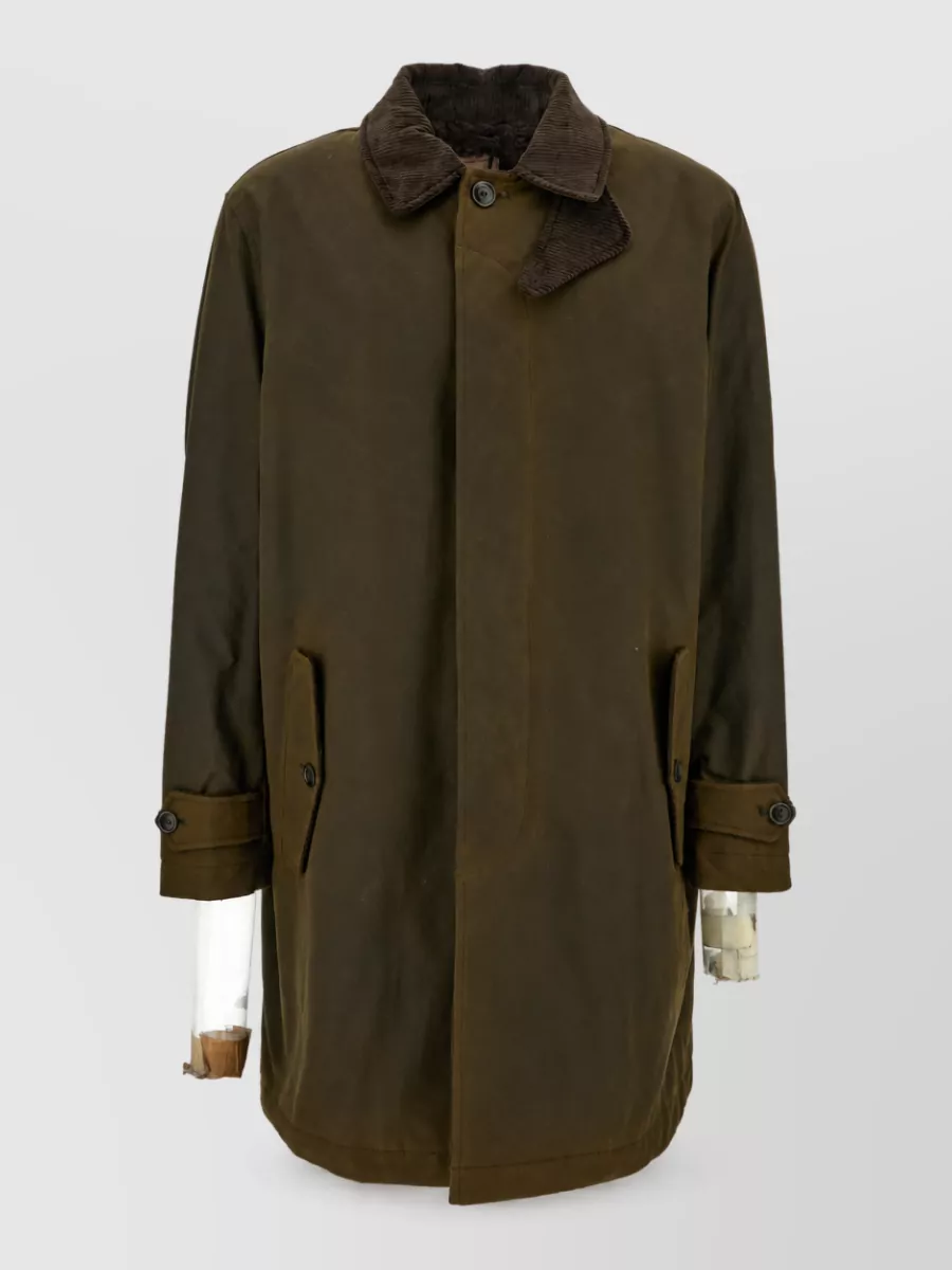 Baracuta waxed cotton single breasted coat