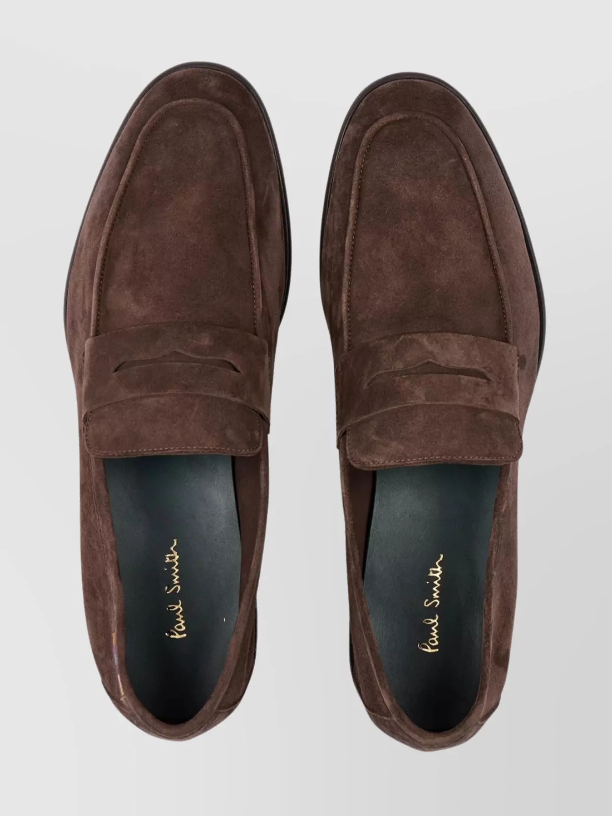 Paul Smith Suede Almond Toe Block Heel Loafers