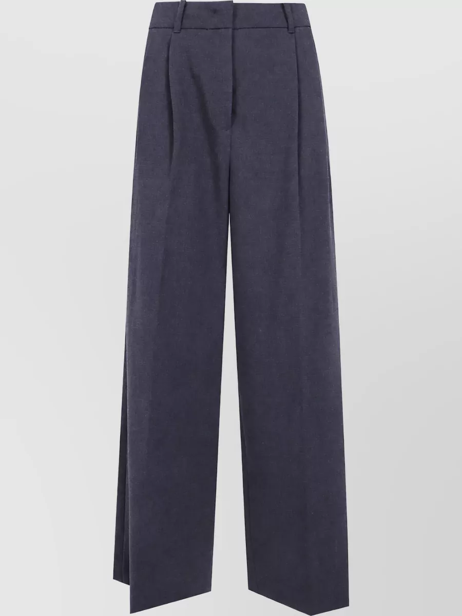 Dunst double pleated wide-leg suit trousers