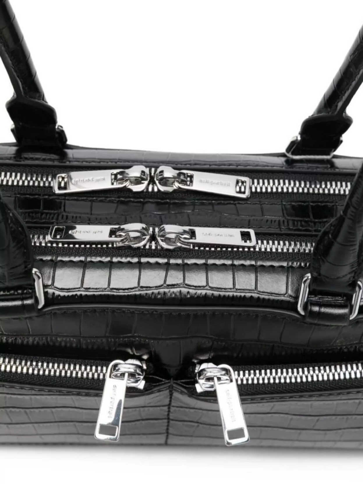 Self-Portrait Crocodile Effect Shoulder Bag With Double Handles