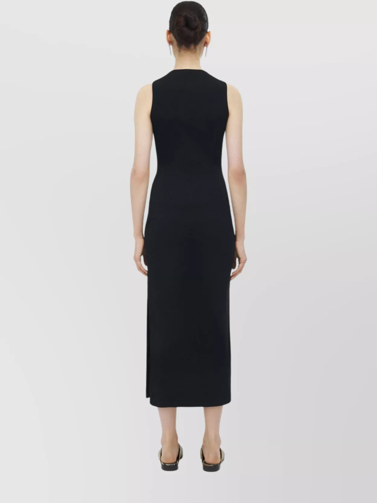 Alexander Mcqueen Crew Neck Cut-out Midi Dress In Black