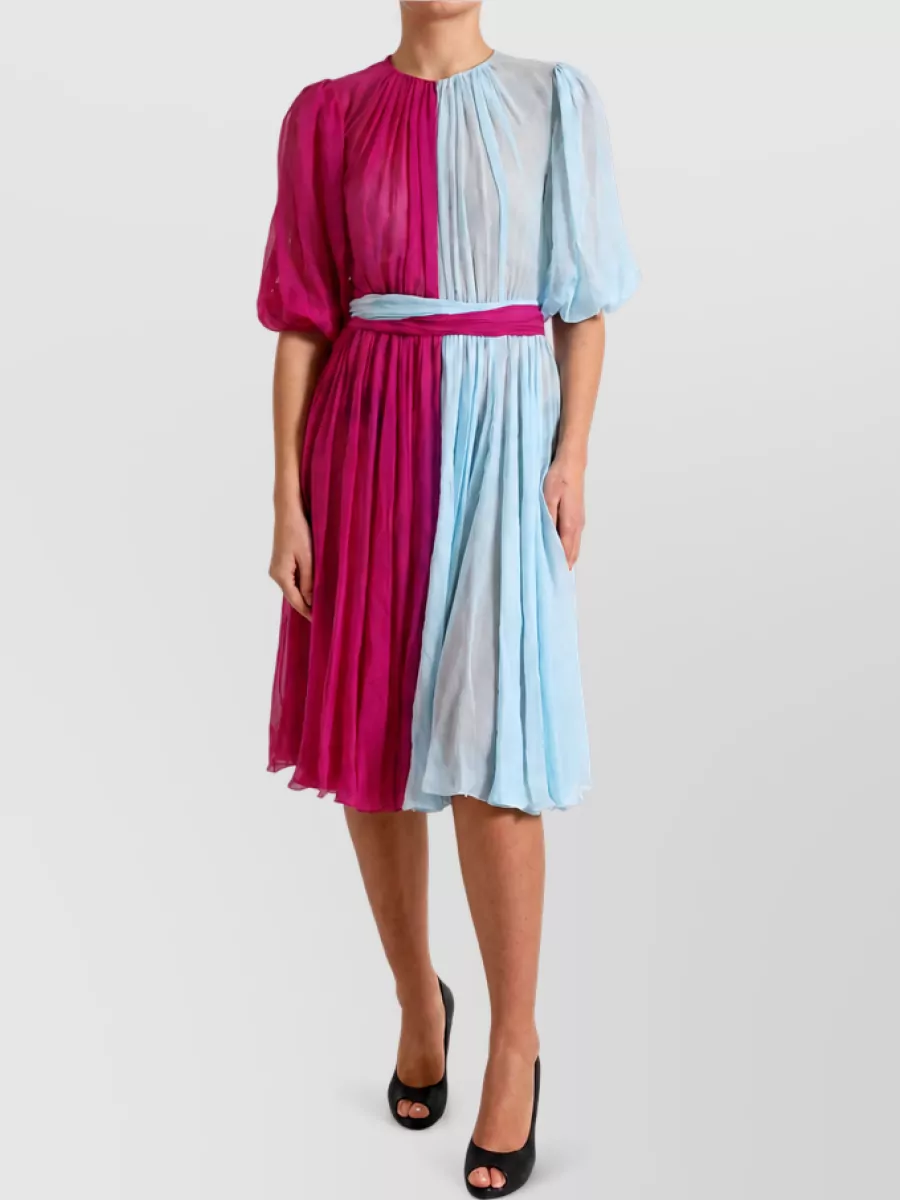 Dolce&Gabbana Silk Two Tone Midi Dress