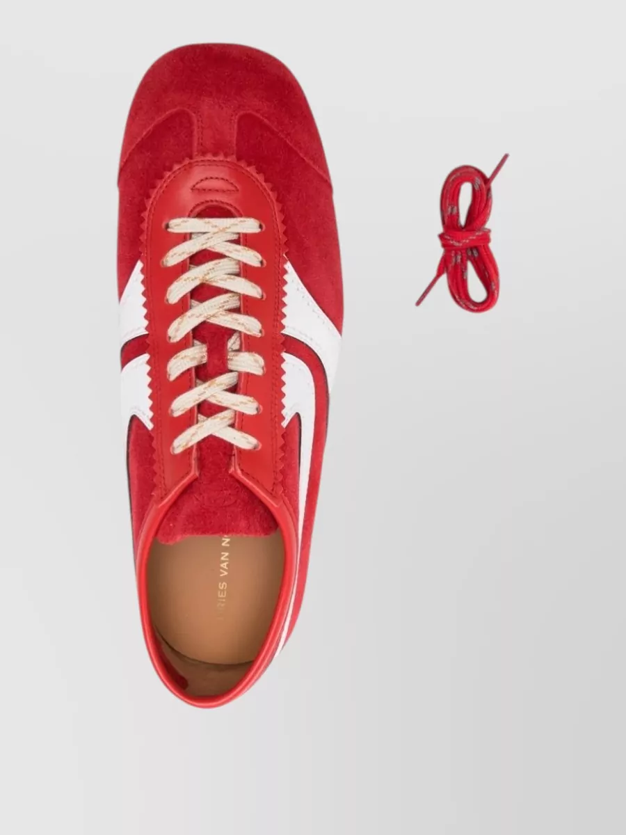 Dries Van Noten Suede Leather Low-Top Sneakers