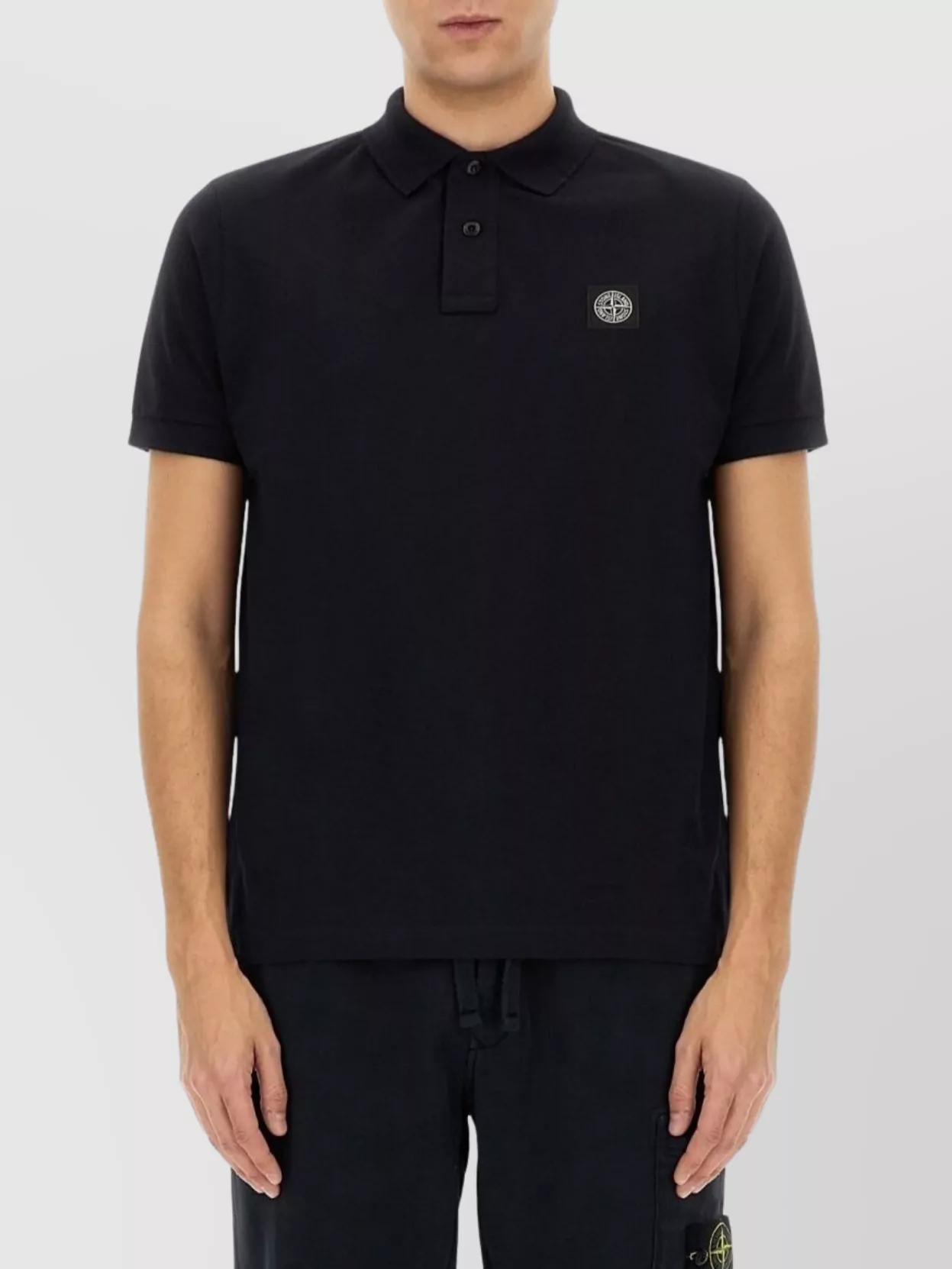 Stone Island Logo Embroidered Polo Shirt