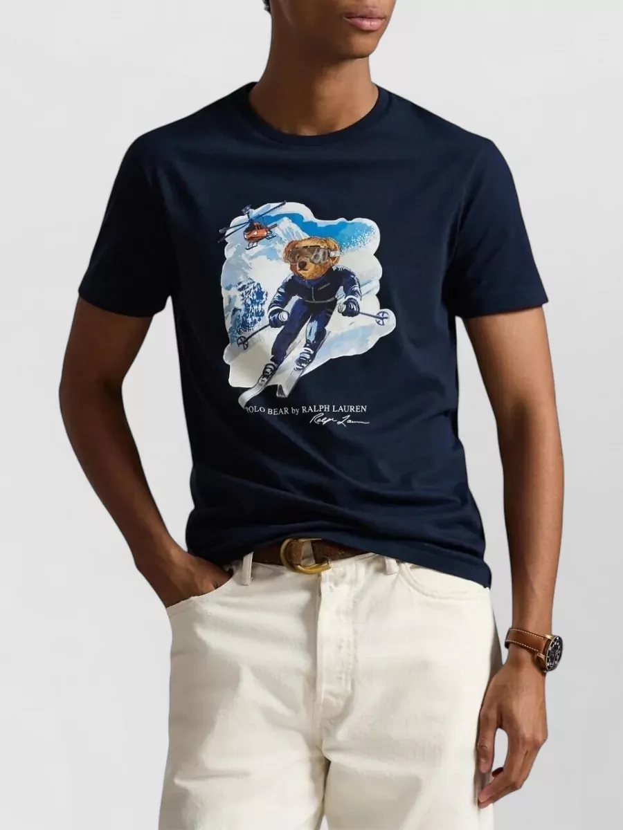Polo Ralph Lauren Slim Fit Bear Skiing Graphic T-Shirt